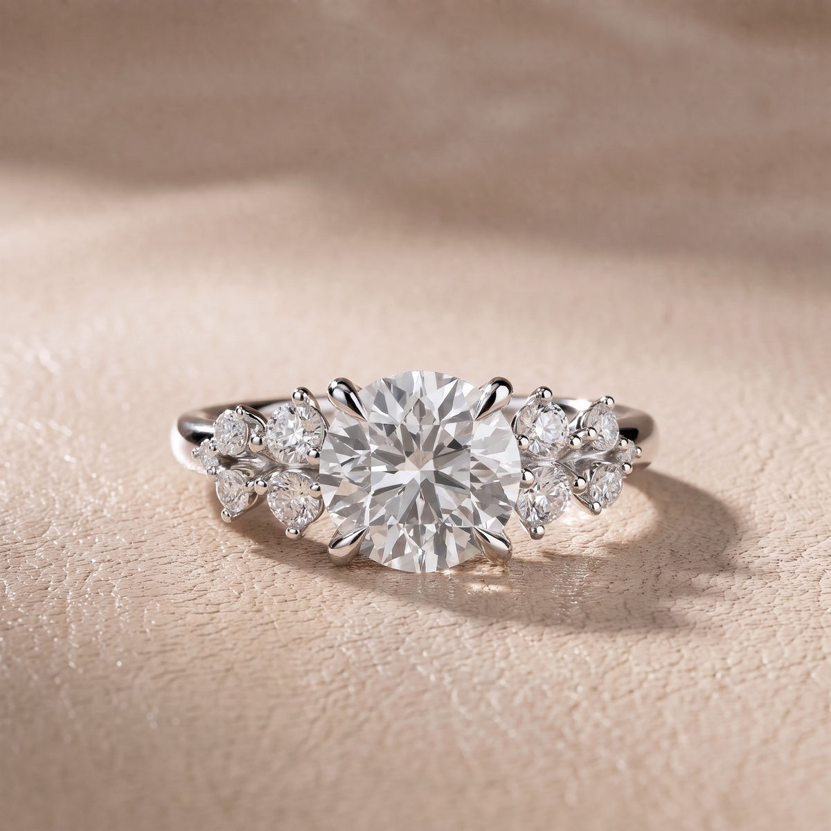 Evelina Bloom Round Diamond Engagement Ring in Platinum - front.jpg
