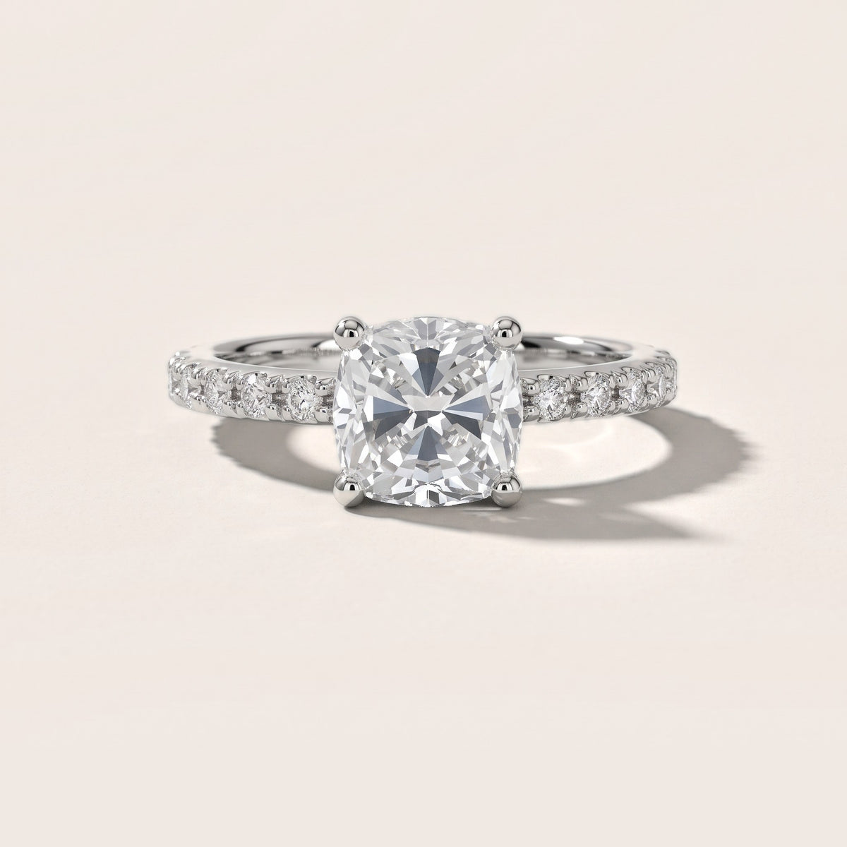 Autumn Statement Pavé Cushion Diamond Engagement Ring in White Gold - front.jpg