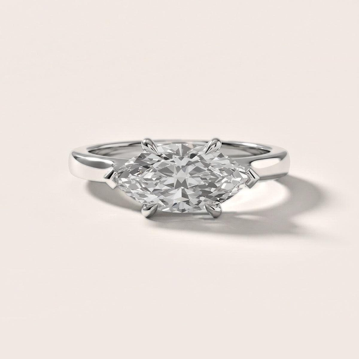 Truckee East-West Cathedral Marquise Diamond Engagement Ring in White Gold - front.jpg