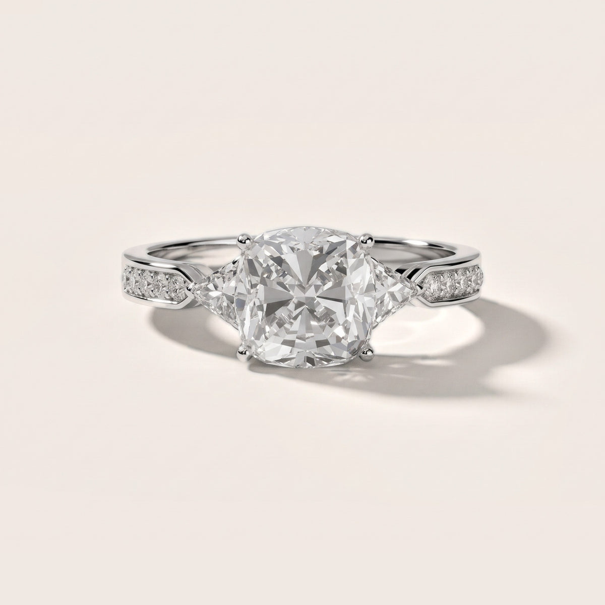 Catalina Trillion Three-Stone Cushion Diamond Engagement Ring in Platinum - front.jpg