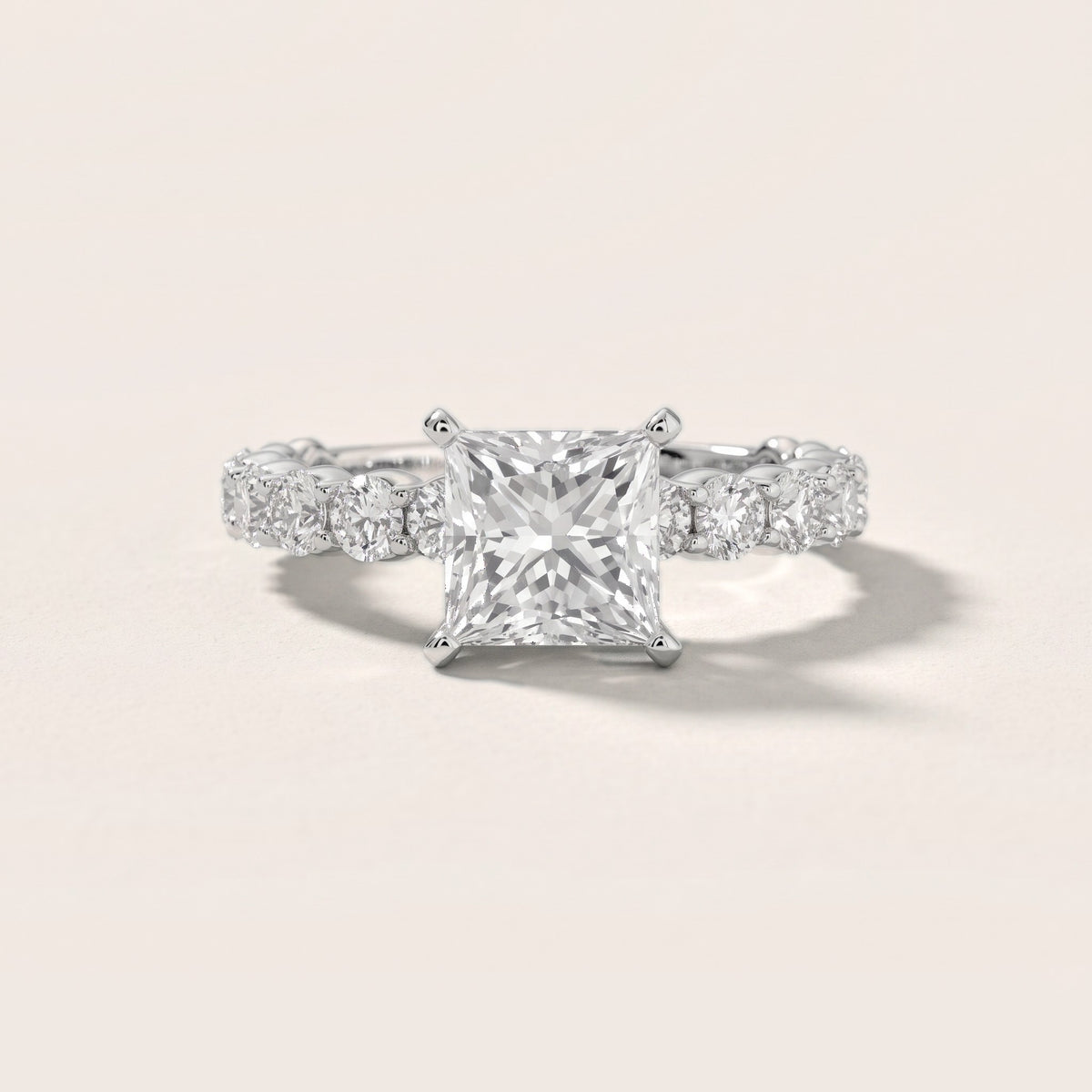 Leta Infinity Pavé Princess Diamond Engagement Ring in Platinum - front.jpg