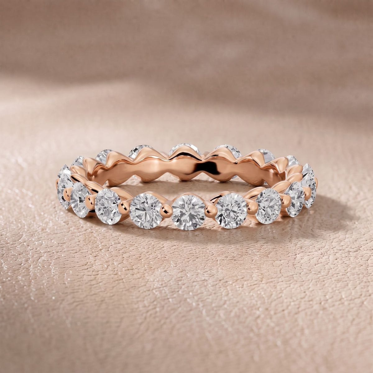 Brooke Shared Prong Round Diamond Eternity Band in Rose Gold - front.jpg