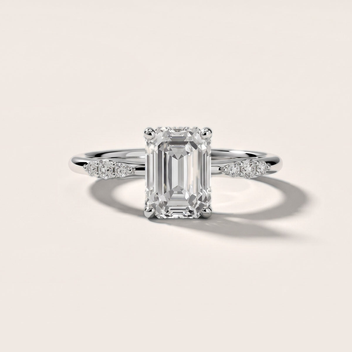 Sheila Pavé Emerald Diamond Engagement Ring in Silver - front.jpg