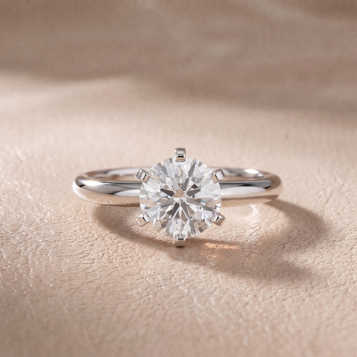 Arabella Six-Prong Solitaire Round Diamond Engagement Ring in Silver - front.jpg