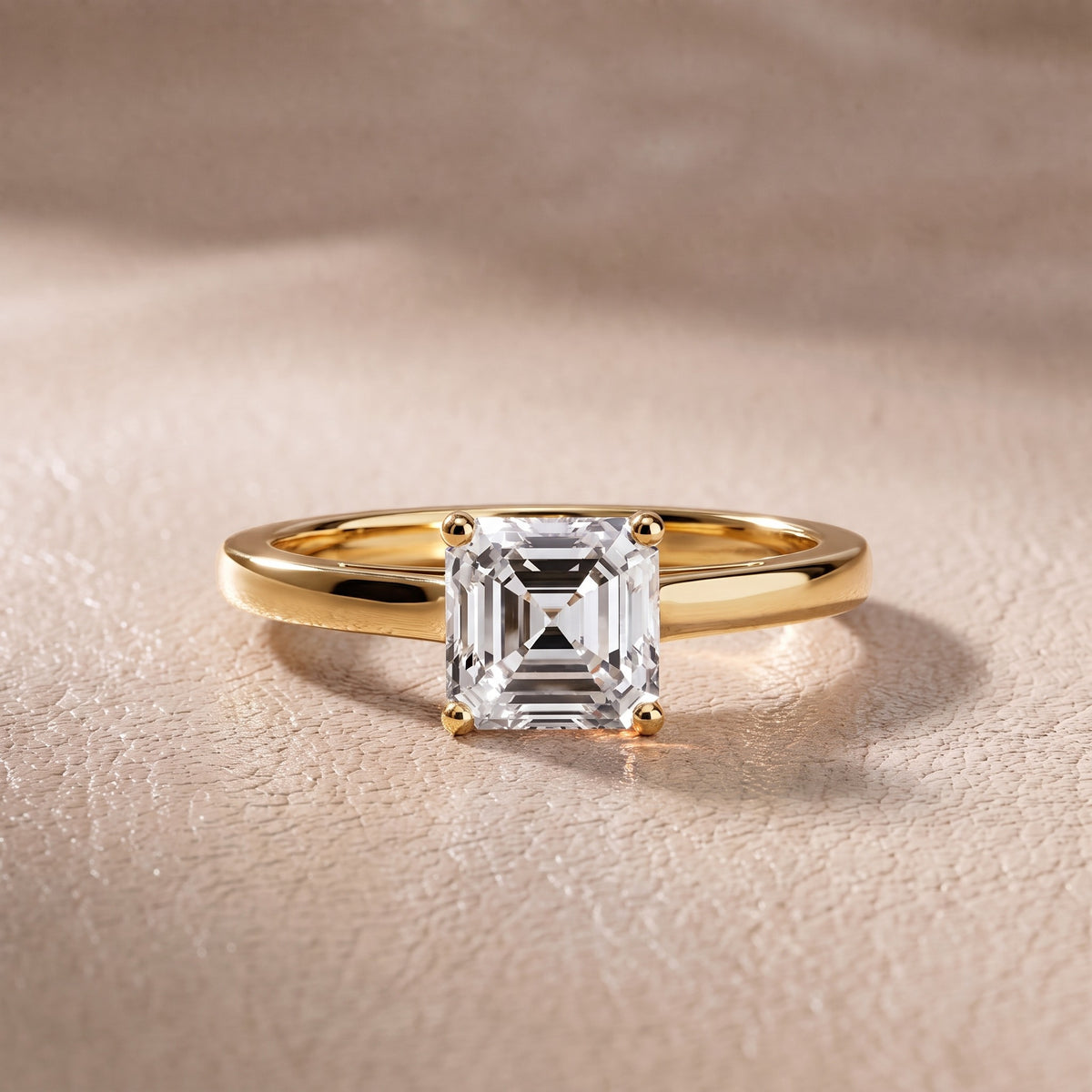 Iris Vintage Asscher Diamond Engagement Ring in Yellow Gold - front.jpg
