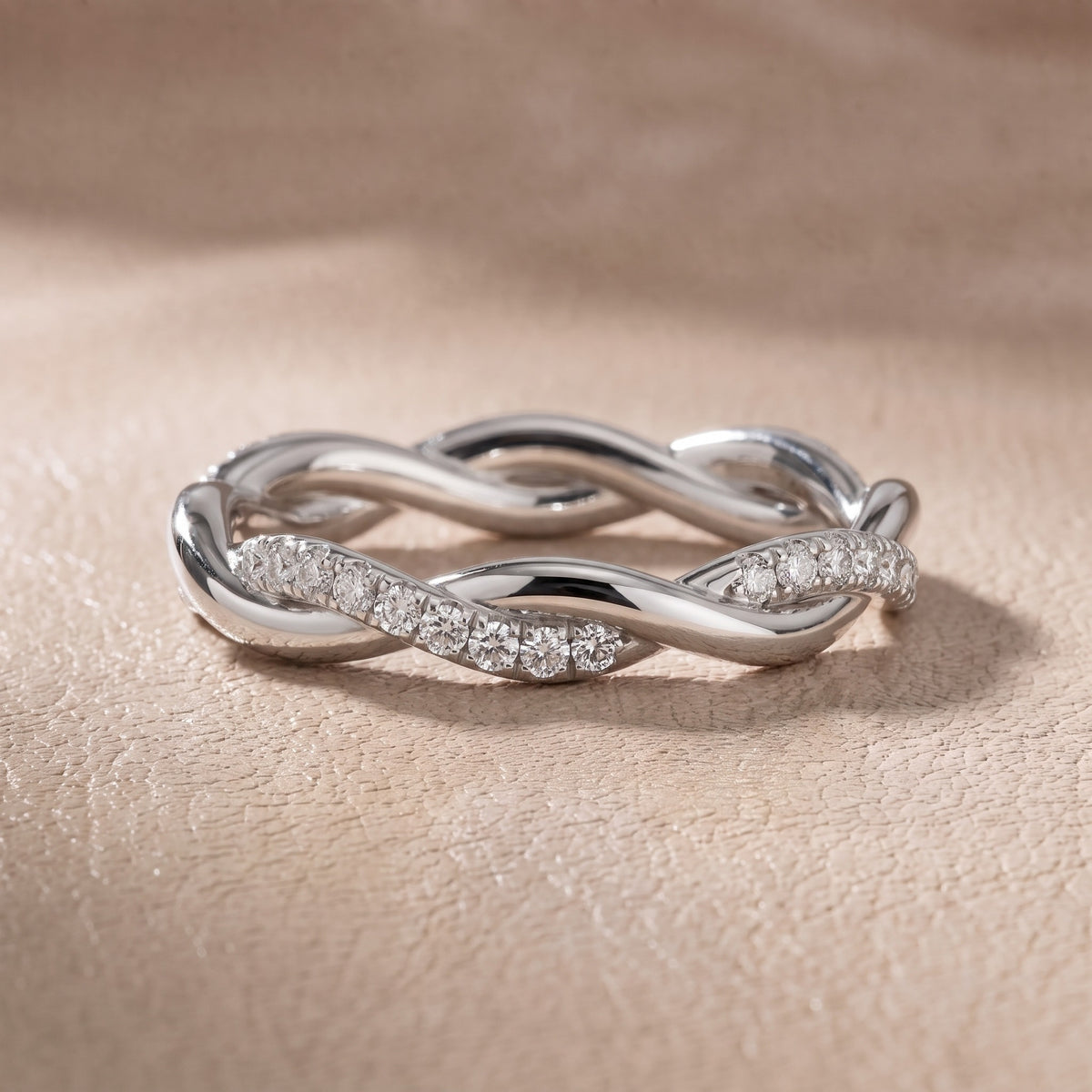 Emery Petite Twist Round Diamond Eternity Band in White Gold - front.jpg