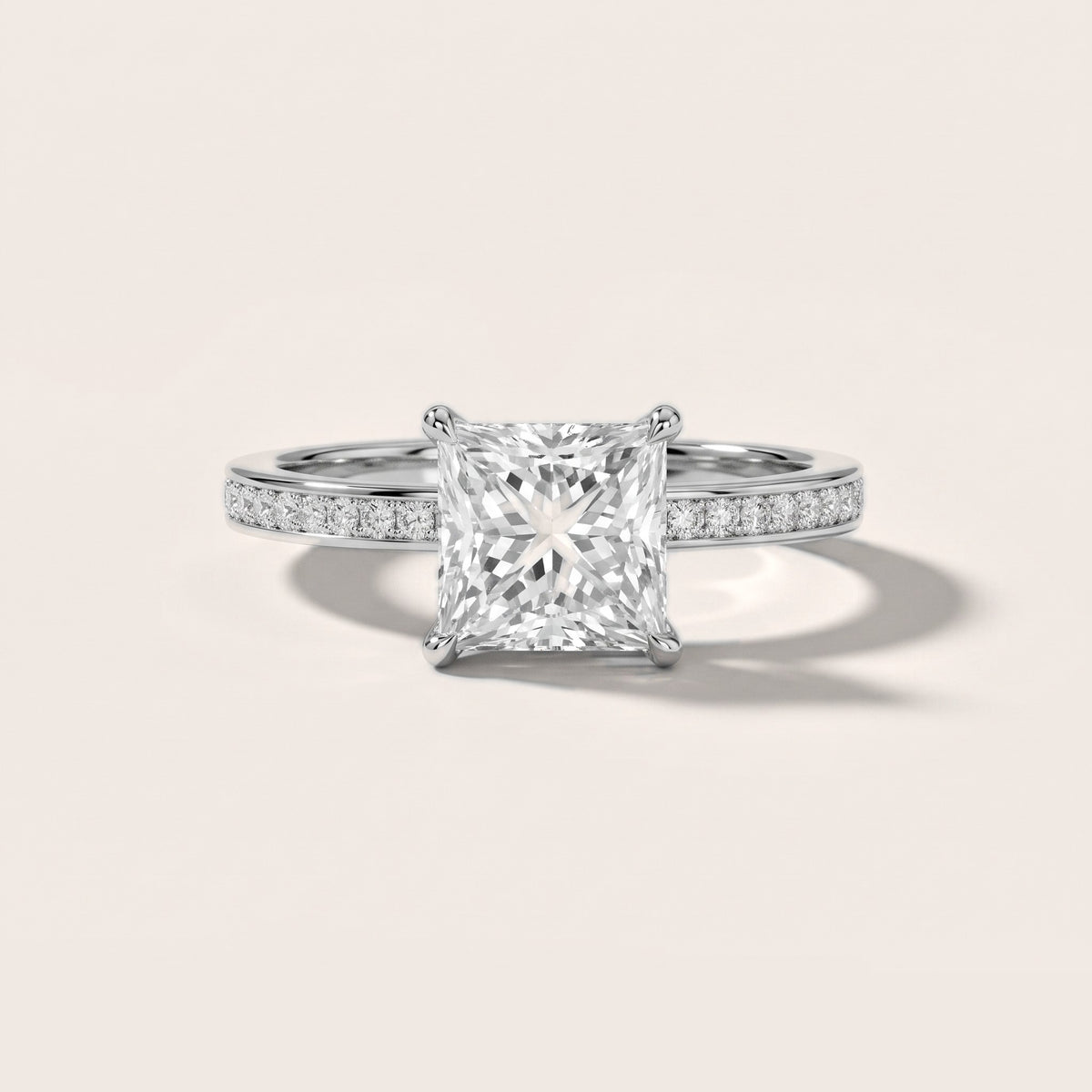 Freja Channel Set Princess Diamond Engagement Ring in Platinum - front.jpg