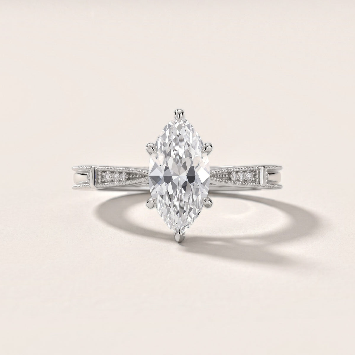 Jovanna Vintage Cathedral Marquise Diamond Engagement Ring in Silver - front.jpg