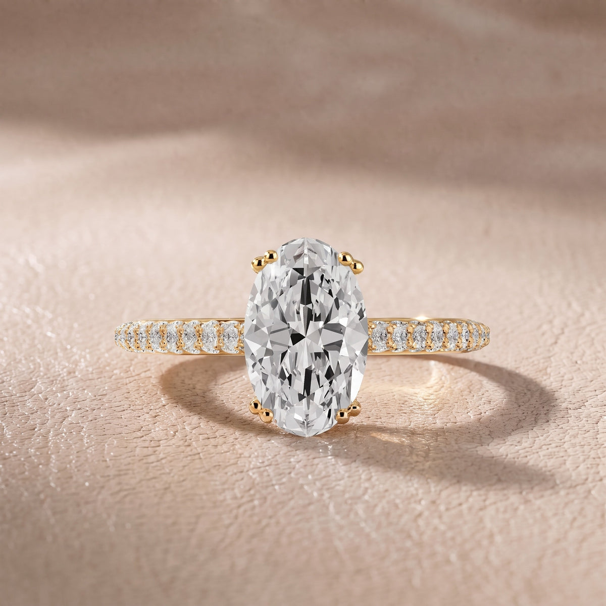Celeste Hidden Halo Pavé Oval Diamond Engagement Ring in Yellow Gold - front.jpg