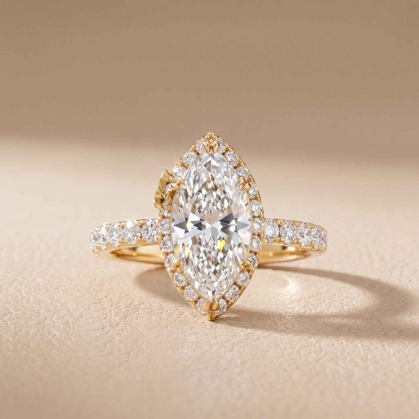 Chloe Halo Pavé Marquise Diamond Ring in Yellow Gold - front.jpg