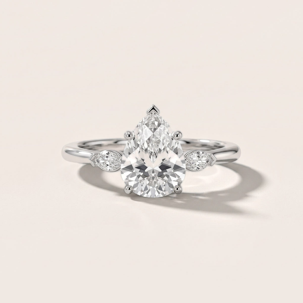 Lissa Marquise-Side Three-Stone Pear Diamond Engagement Ring in Silver - front.jpg
