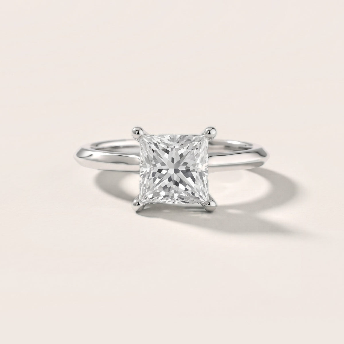 Isabel Knife Edge Princess Diamond Engagement Ring in Silver - front.jpg