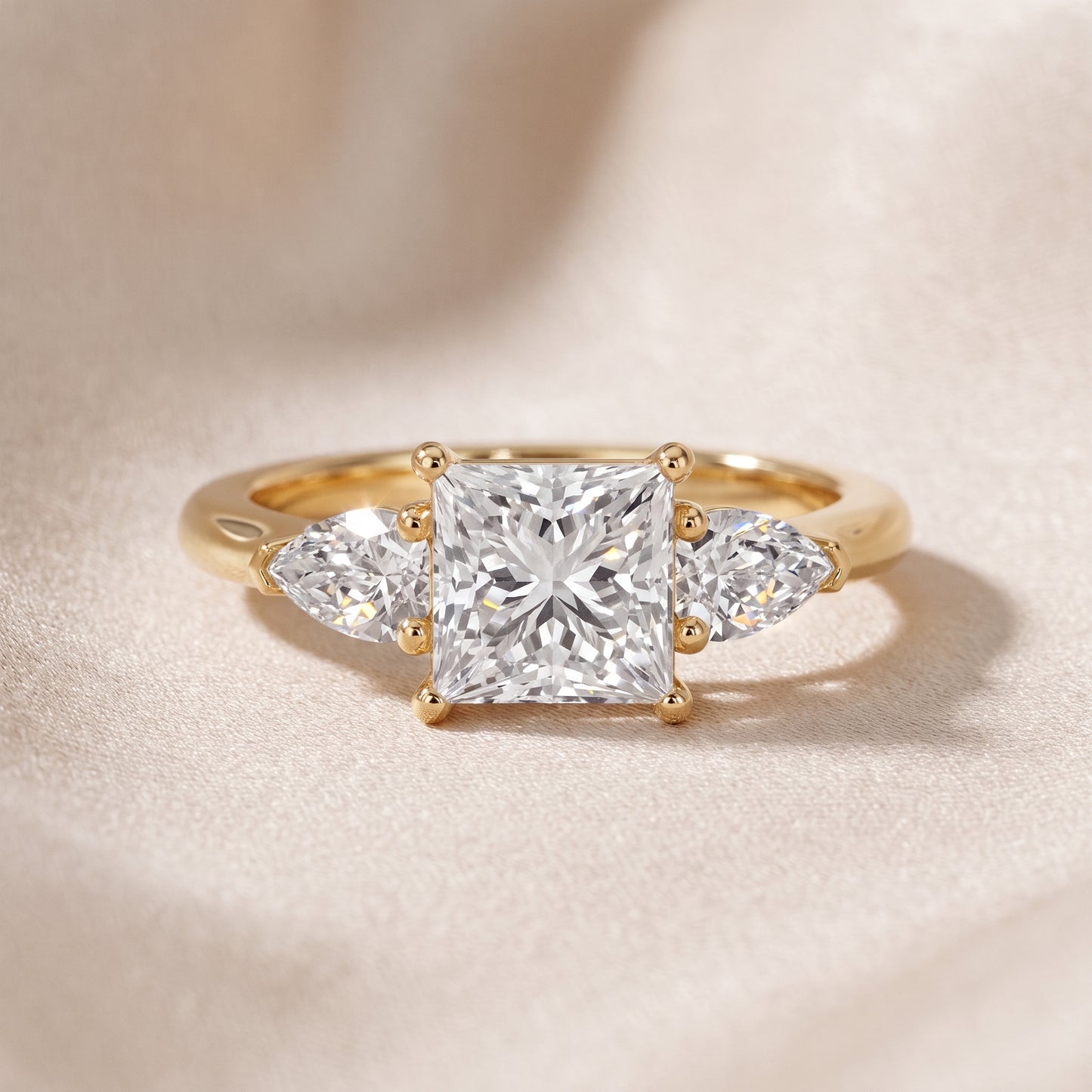Mirabel Three-Stone Princess Diamond Engagement Ring in Yellow Gold - front.jpg