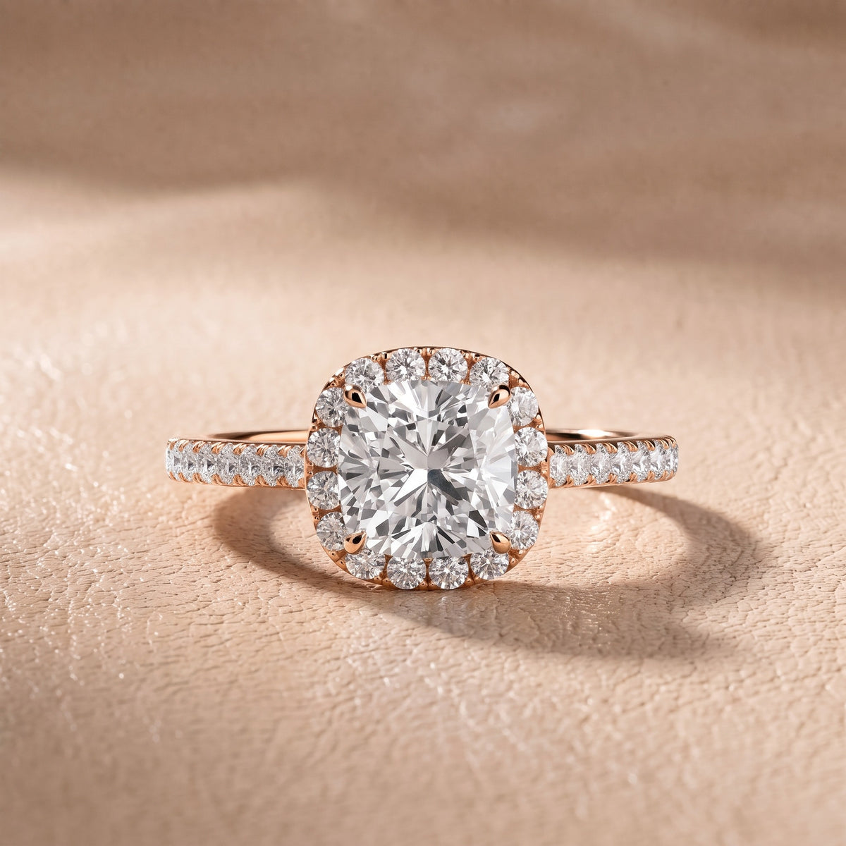 Willa Halo Micropavé Cushion Diamond Engagement Ring in Rose Gold - front.jpg