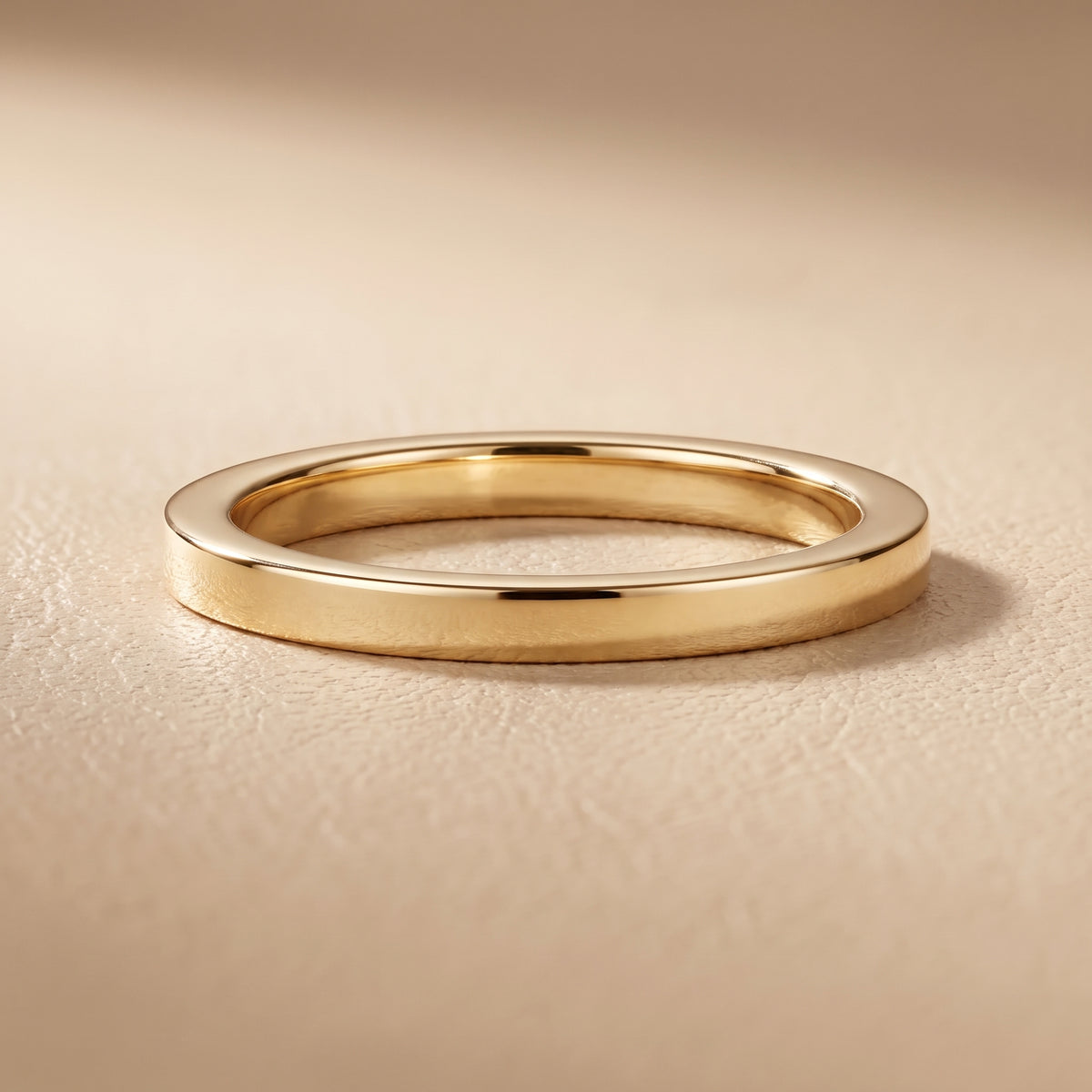 Wren Classic Flat Wedding Band in Yellow Gold - front.jpg