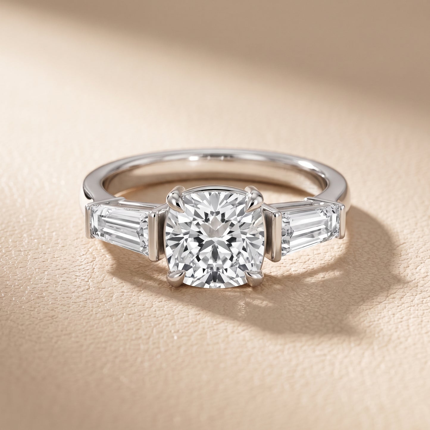 Layla Tapered Baguette Cushion Diamond Ring in Silver - front.jpg