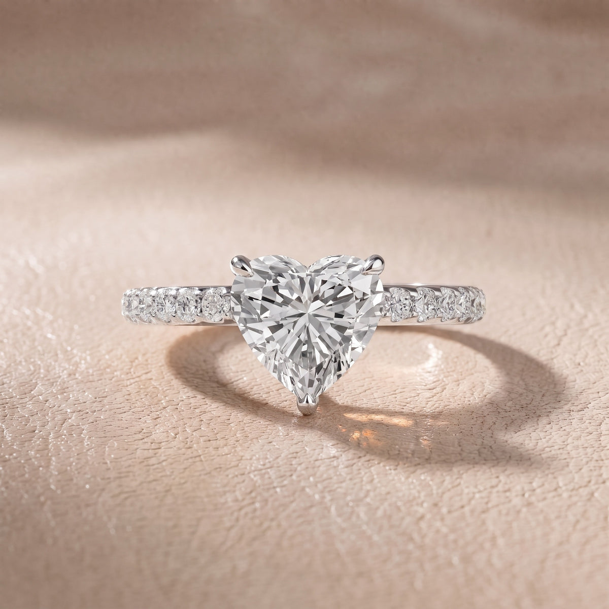 Thea Hidden Halo Pavé Heart Diamond Engagement Ring in Silver - front.jpg
