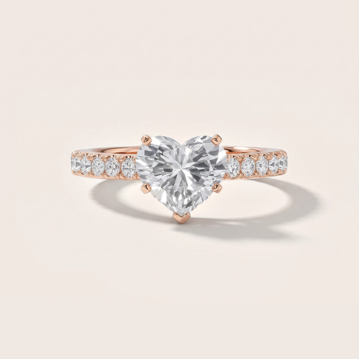 Keira Statement Pavé Heart Diamond Engagement Ring in Rose Gold - front.jpg