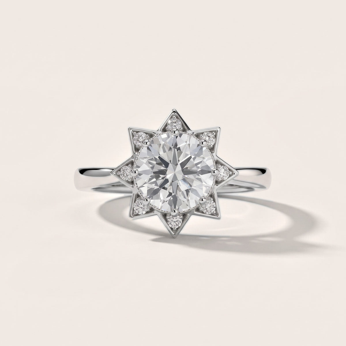 Tilly Milgrain Halo Round Diamond Engagement Ring in White Gold - front.jpg