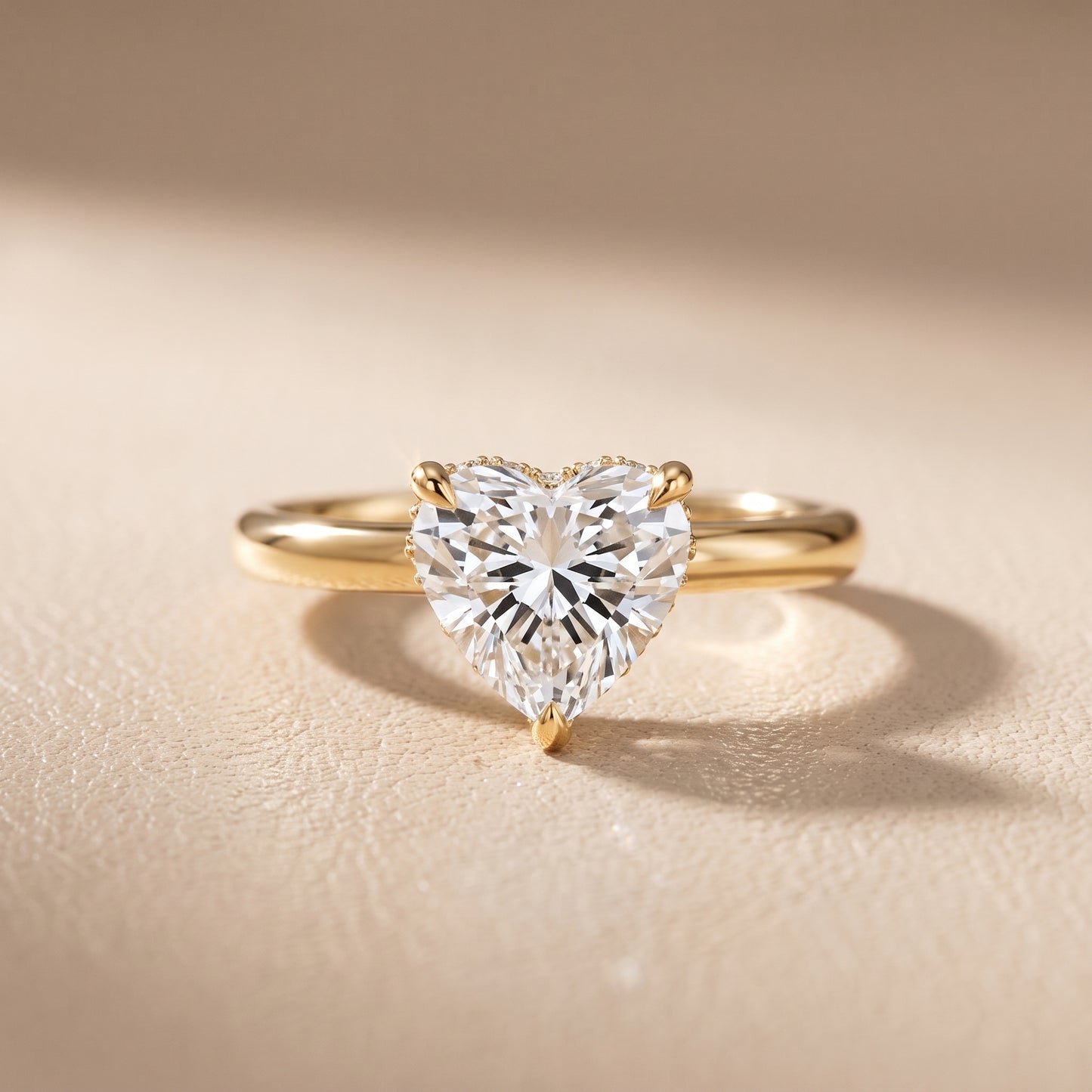 Amaya Hidden Halo Heart Diamond Ring in Yellow Gold - front.jpg