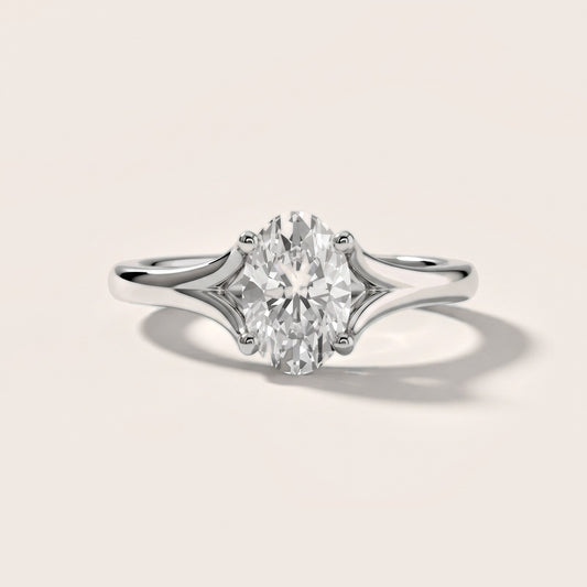 Nell Split Shank Solitaire Oval Diamond Engagement Ring in Platinum [studio-20261024]