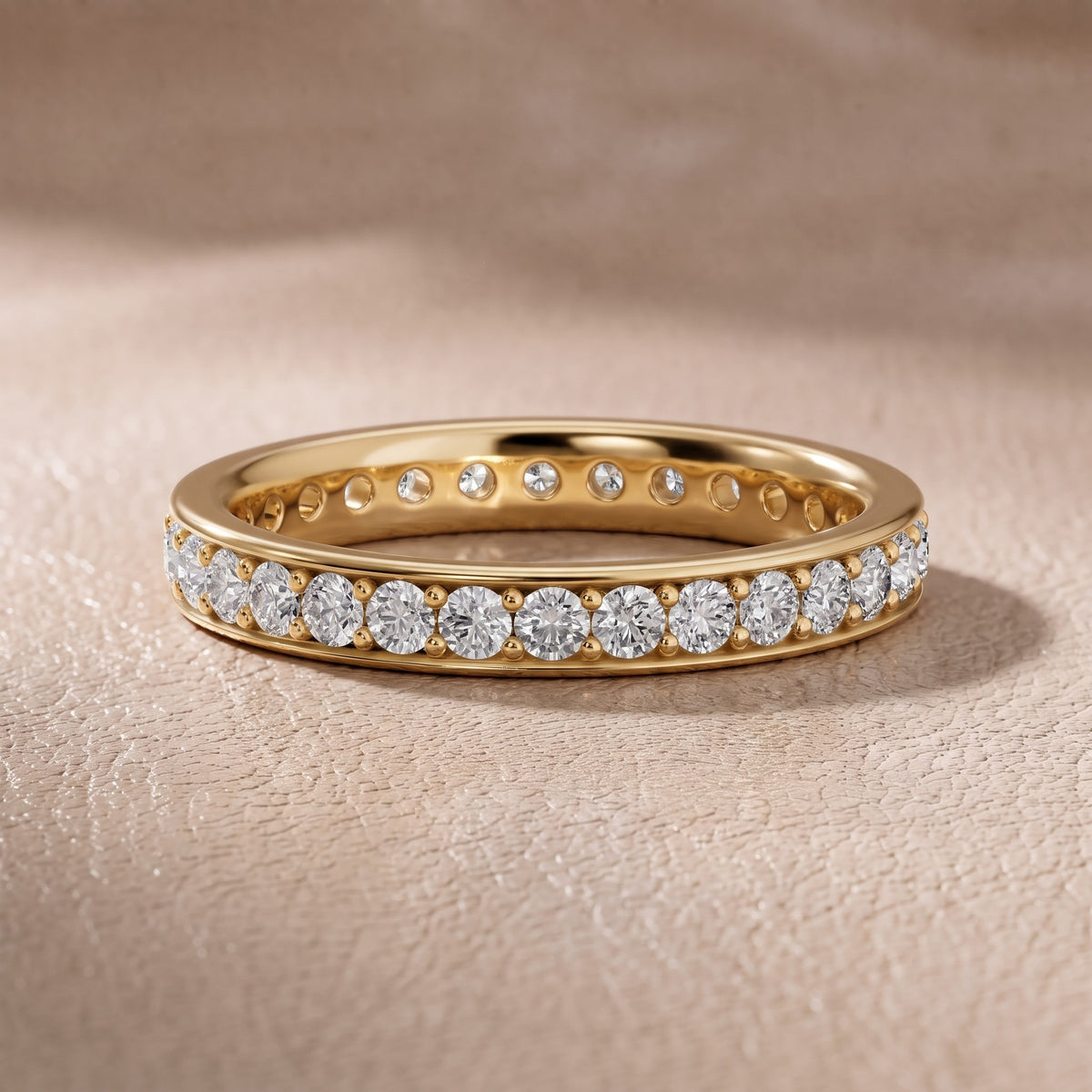 Constance Channel Set Round Diamond Eternity Band in Yellow Gold - front.jpg