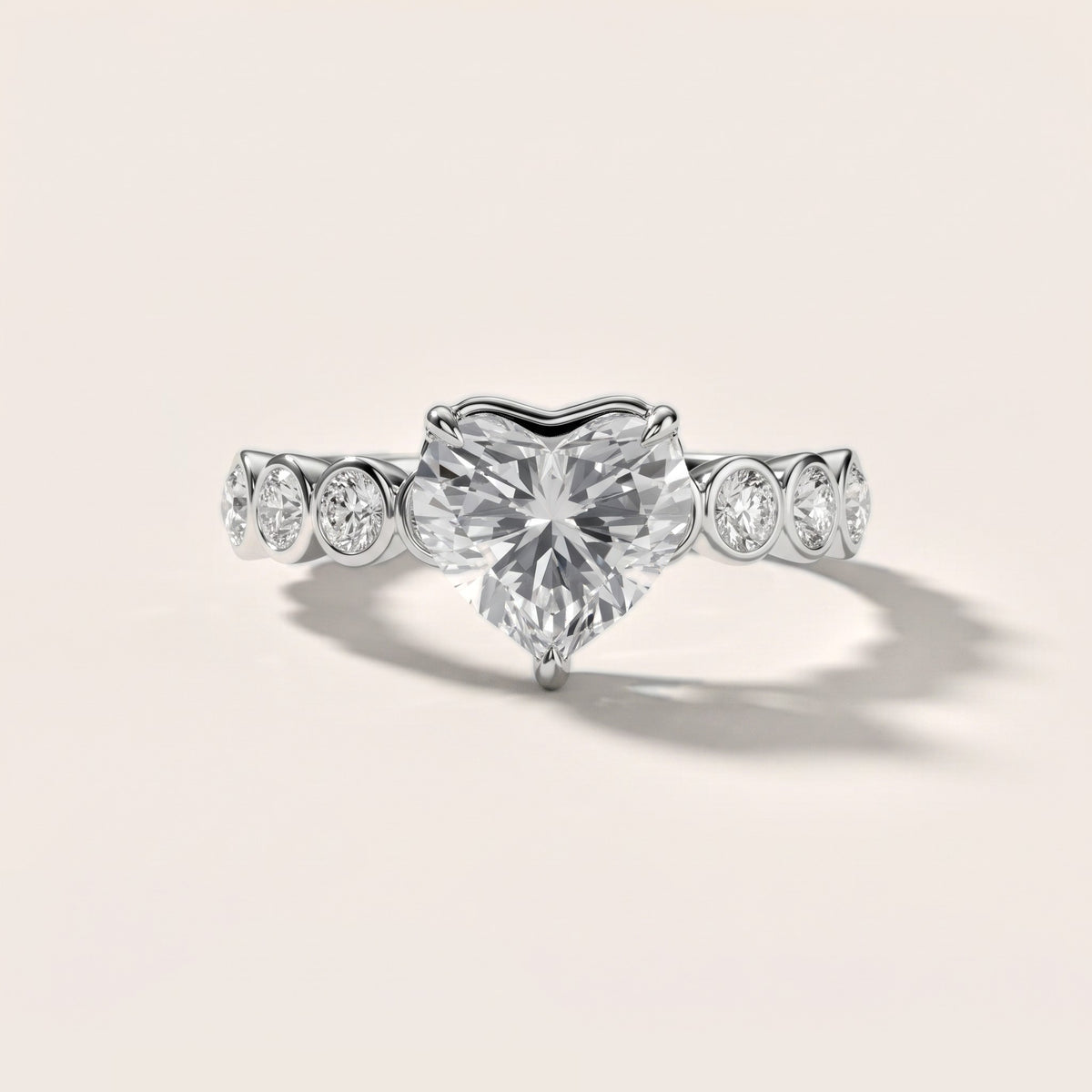 Edie Beaded Bezel Heart Diamond Engagement Ring in Platinum - front.jpg
