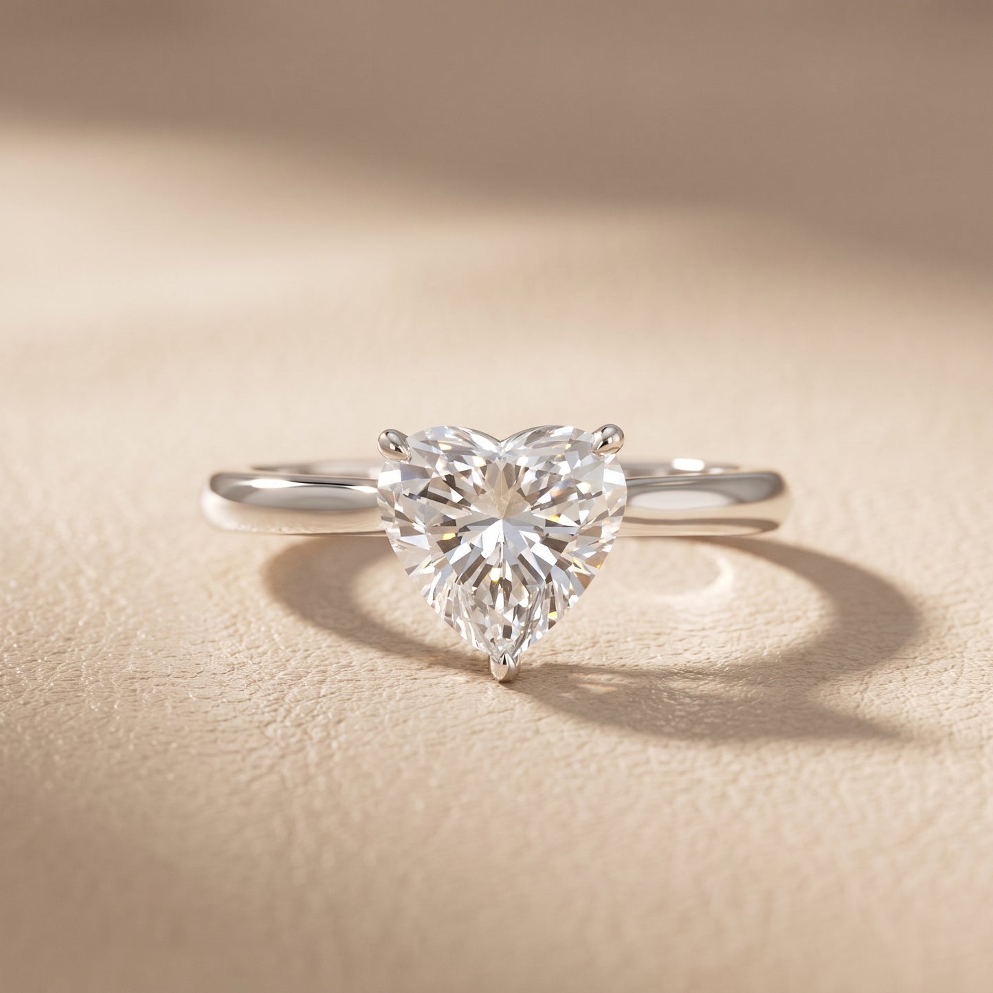 Kalia Knife Edge Solitaire Heart Diamond Engagement Ring in White Gold - front.jpg