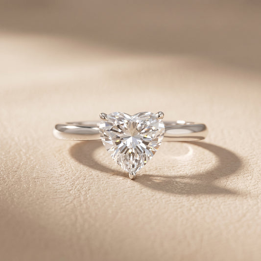 Kalia Knife Edge Solitaire Heart Diamond Engagement Ring in White Gold - front.jpg