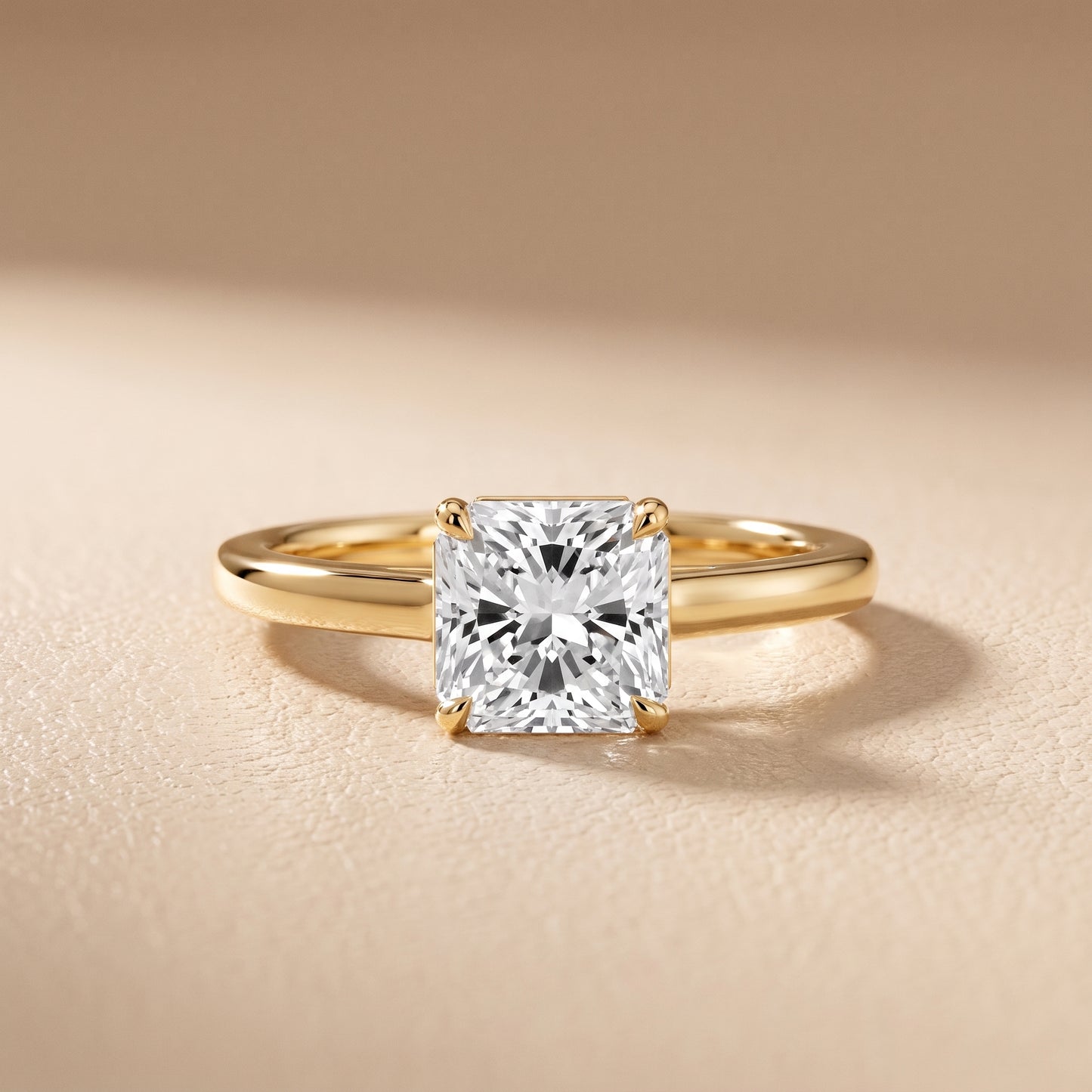 Sadie Cathedral Solitaire Radiant Diamond Ring in Yellow Gold - front.jpg