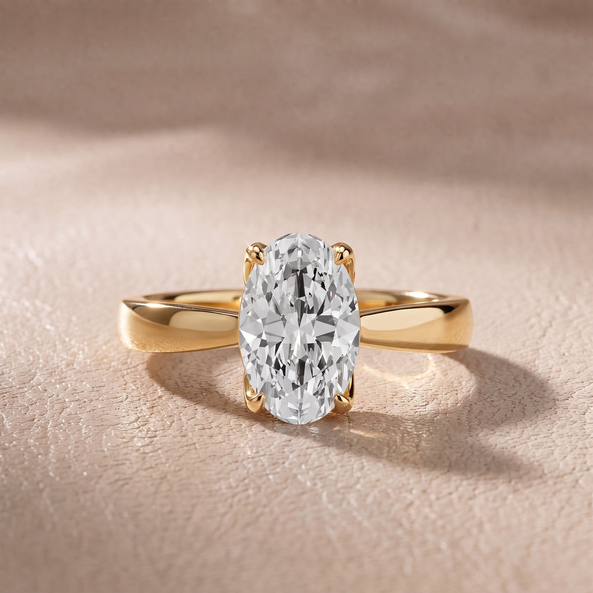 Lucia Solitaire Six-Prong Oval Diamond Engagement Ring in Yellow Gold - front.jpg