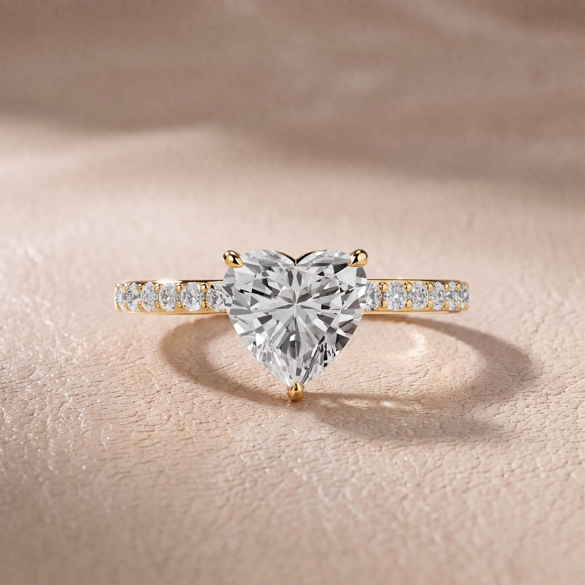 Annabel Pavé Solitaire Heart Diamond Engagement Ring in Yellow Gold - front.jpg