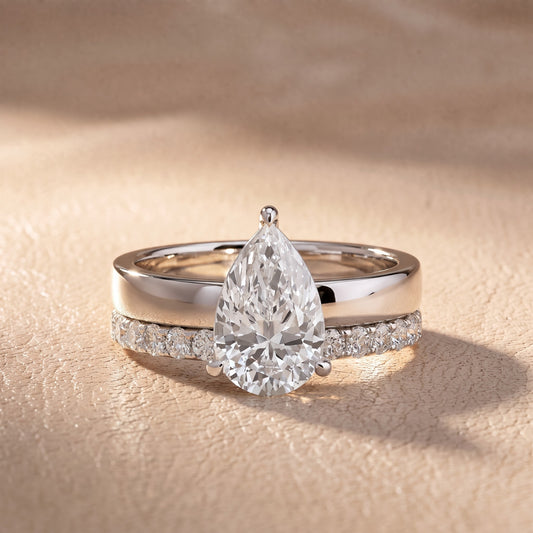Josephine Split Shank Pavé Pear Diamond Engagement Ring in Platinum - front.jpg
