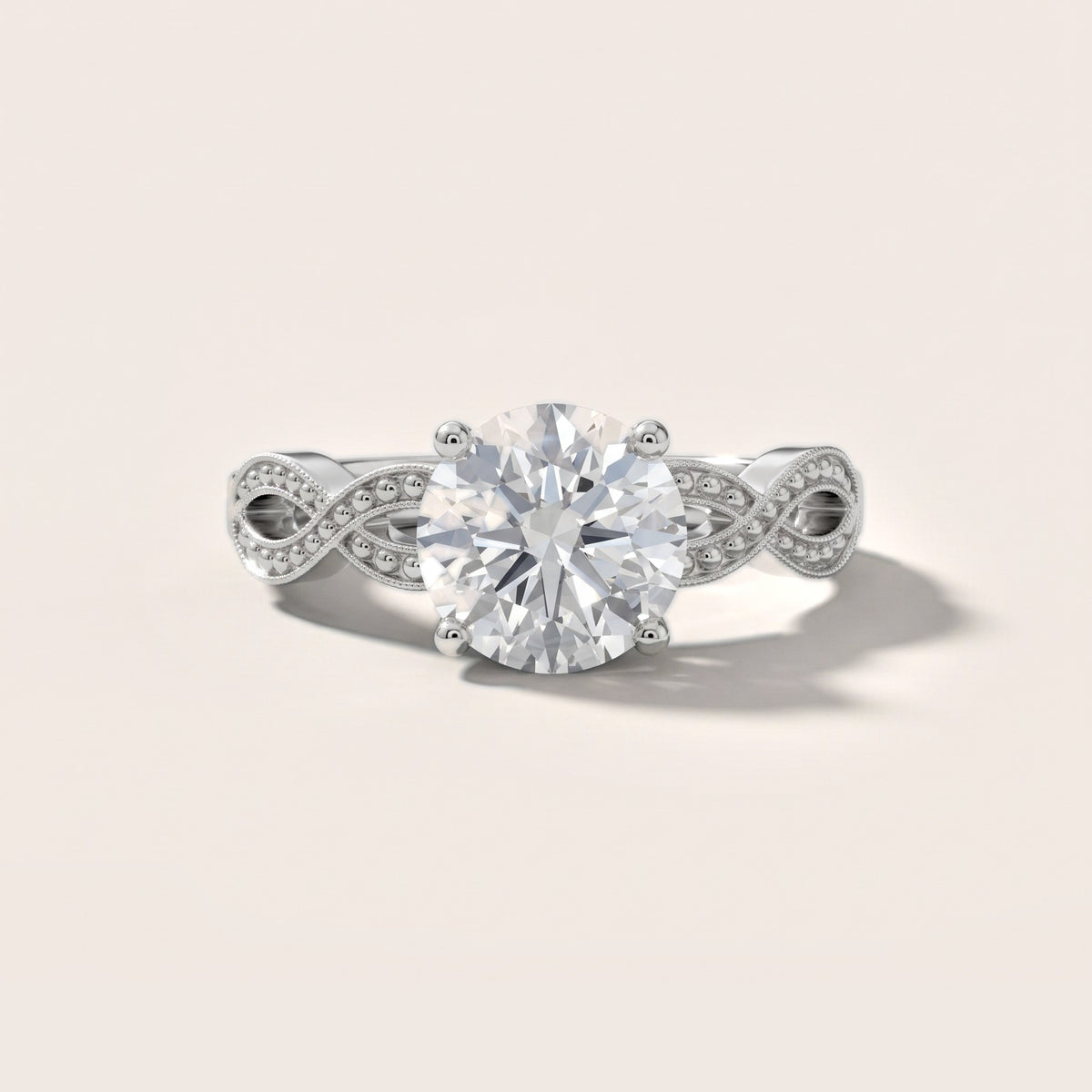Jeanie Twist Solitaire Round Diamond Engagement Ring in Silver - front.jpg