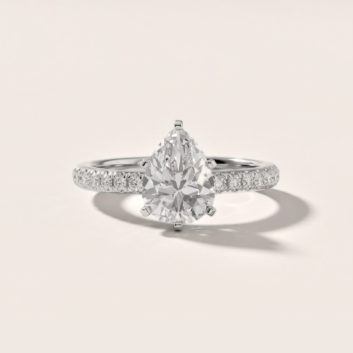 Saskia French Pavé Pear Diamond Engagement Ring in White Gold - front.jpg
