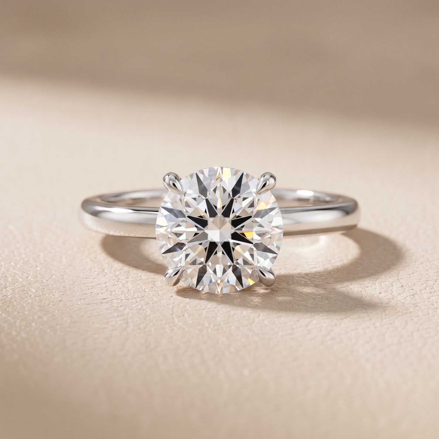 Lyla Petite Solitaire Round Diamond Engagement Ring in Platinum - front.jpg