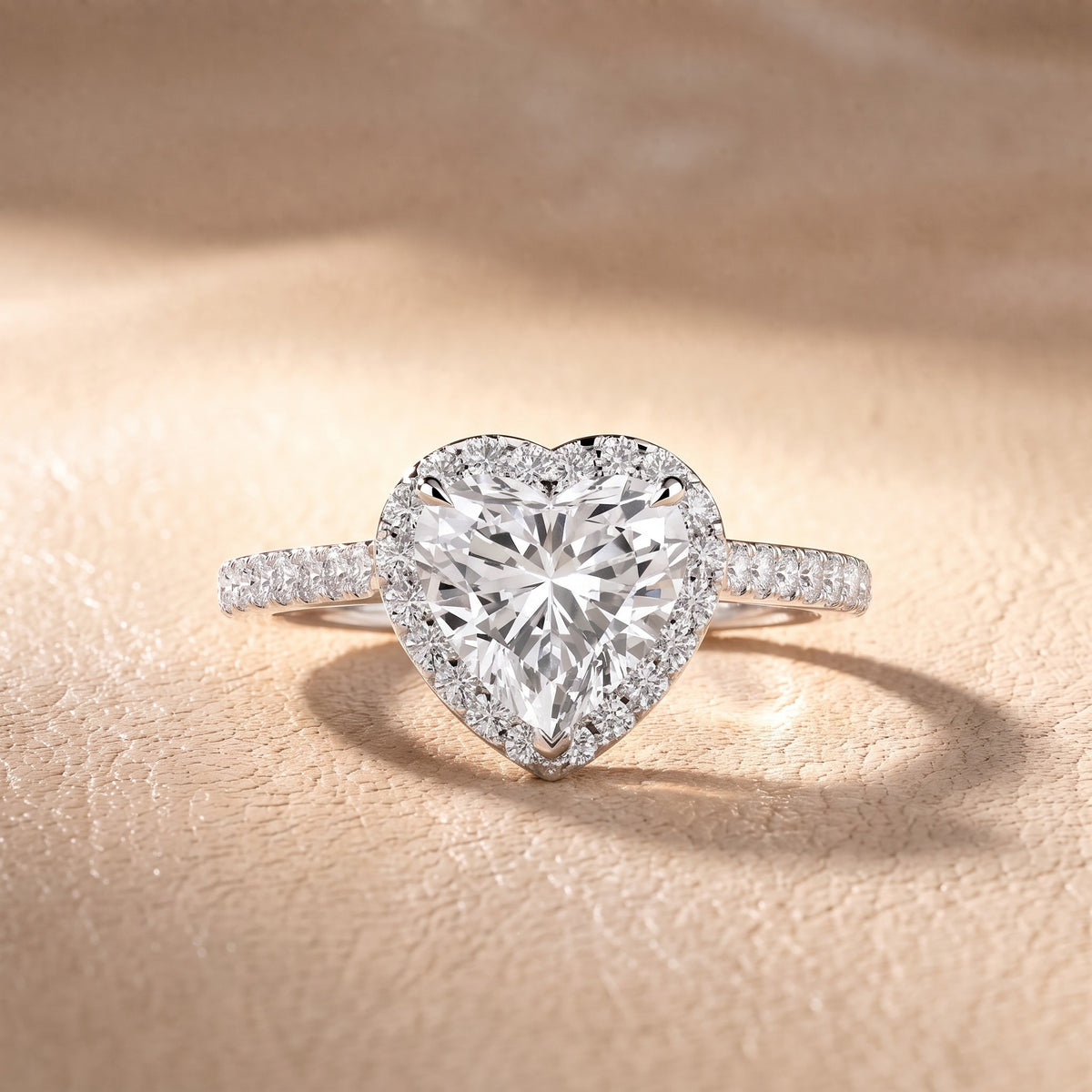 Willa Halo Micropavé Heart Diamond Engagement Ring in Silver - front.jpg