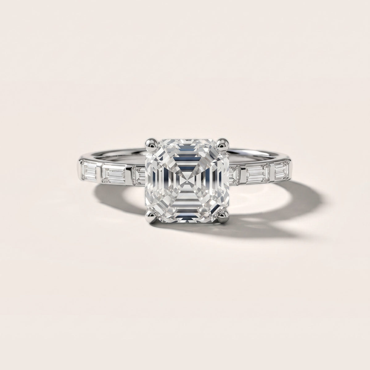 Bailey Baguette Asscher Diamond Engagement Ring in Platinum - front.jpg