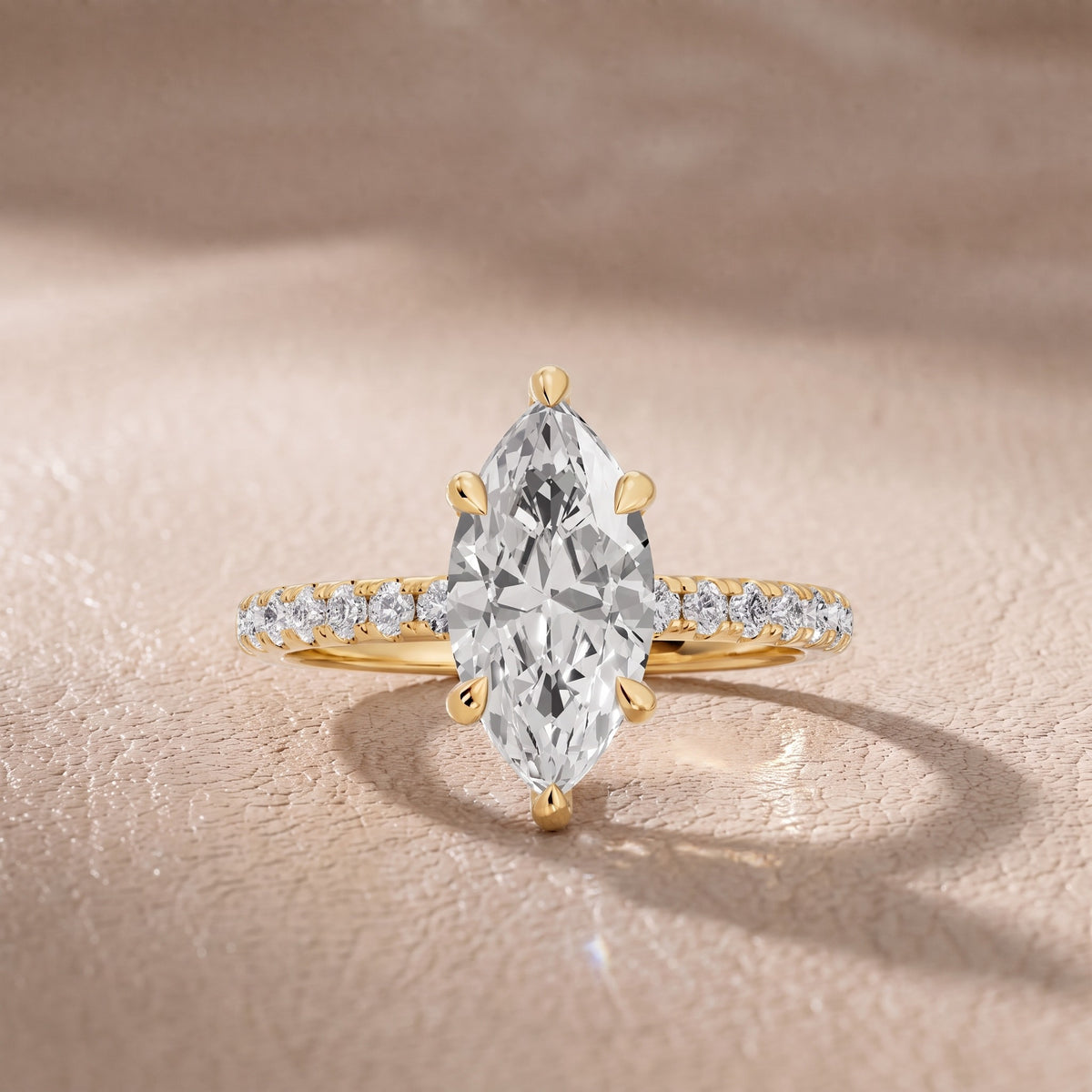 Maya Hidden Halo Pavé Marquise Diamond Engagement Ring in Yellow Gold - front.jpg