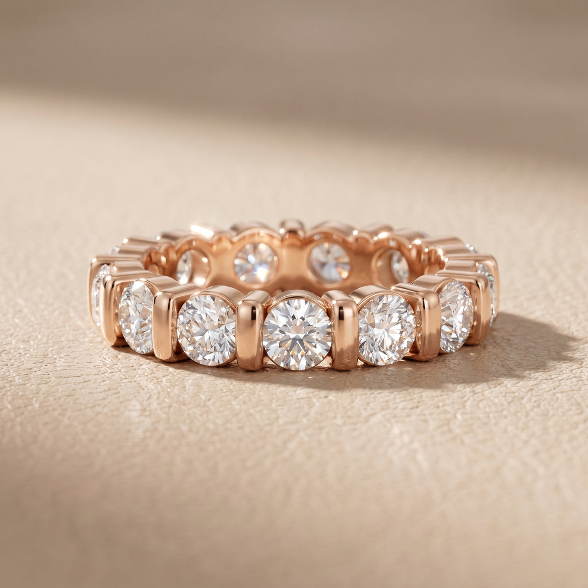 Allegra Bar Set Round Diamond Eternity Band in Rose Gold - front.jpg