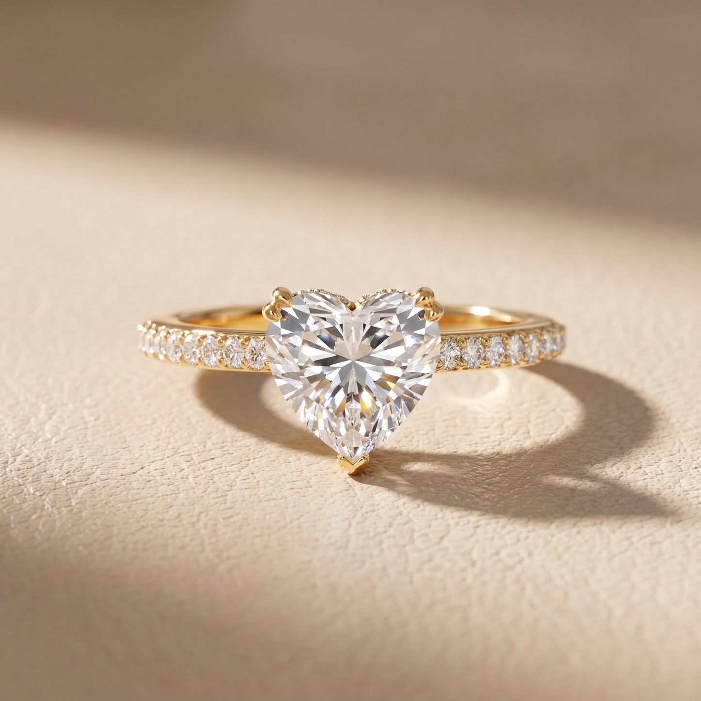 Violet Hidden Halo Pavé Heart Diamond Ring in Yellow Gold - front.jpg