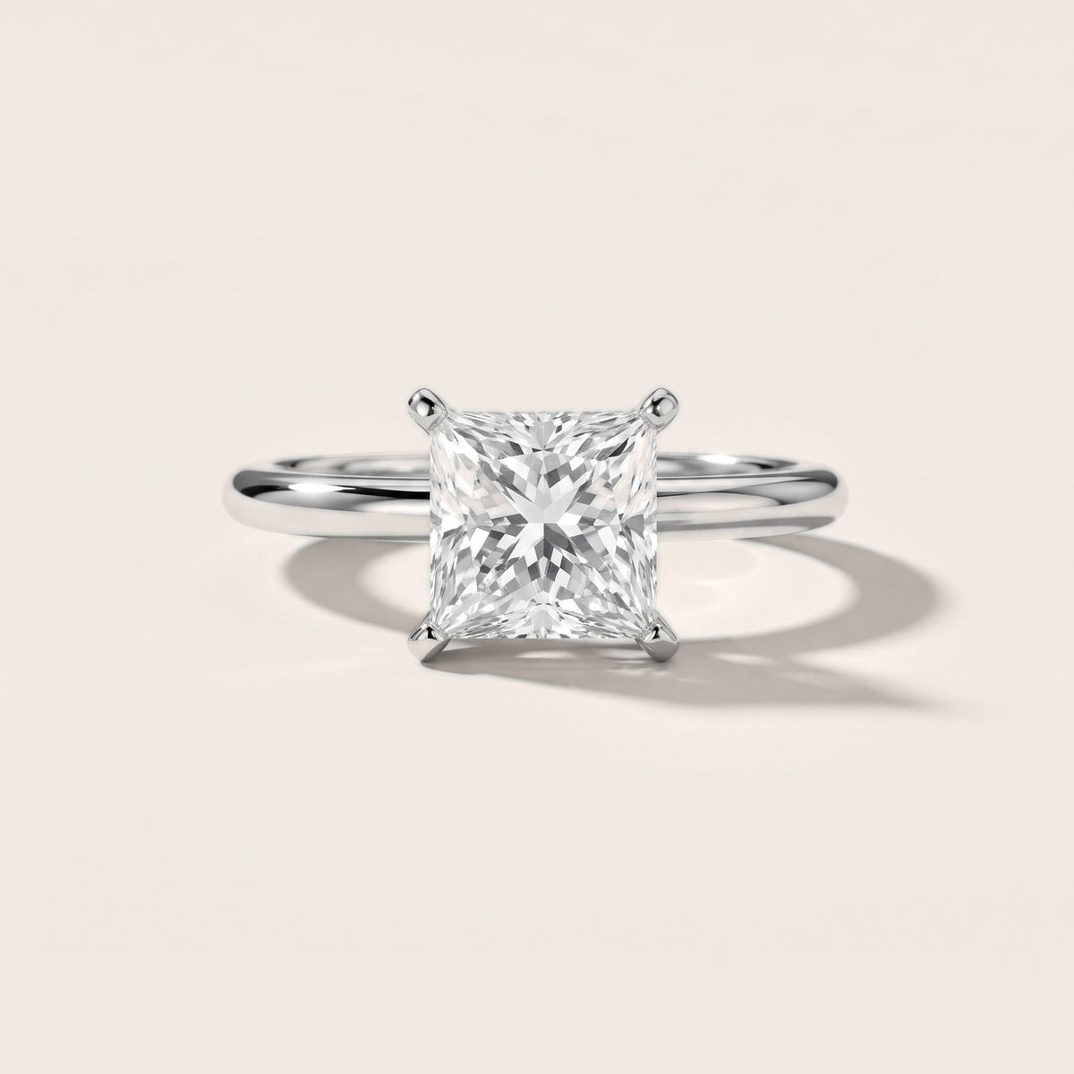 Giulia Solitaire Princess Diamond Engagement Ring in Platinum - front.jpg