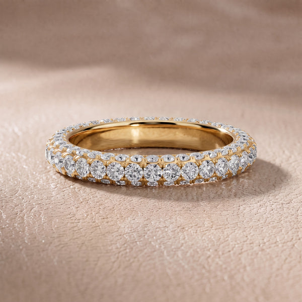 Candela Micropavé Round Diamond Eternity Band in Yellow Gold