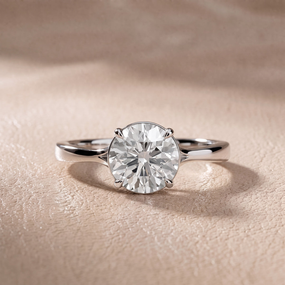 Evangeline Trellis Solitaire Round Diamond Engagement Ring in White Gold - front.jpg