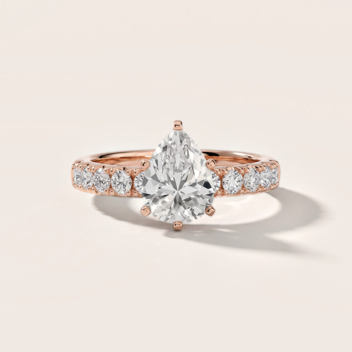 Alix Statement Pavé Pear Diamond Engagement Ring in Rose Gold - front.jpg
