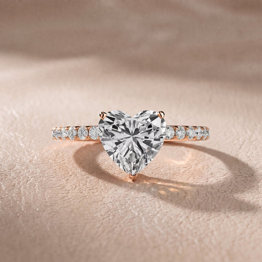 Juna French Pavé Solitaire Heart Diamond Engagement Ring in Rose Gold - front.jpg