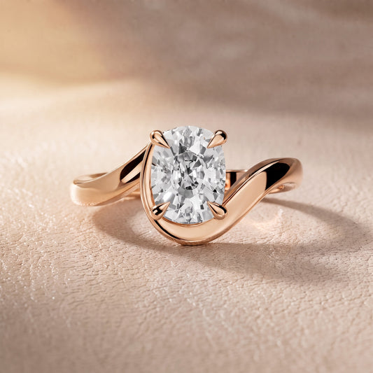 Margaux Bypass Solitaire Cushion Diamond Engagement Ring in Rose Gold - front.jpg