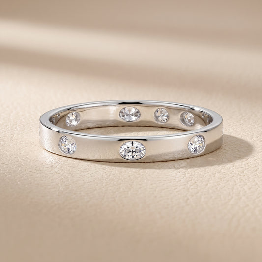 Alessia Bezel Oval & Round Diamond Eternity Band in White Gold - front.jpg