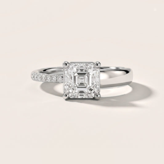 Rosie Solitaire Basket Asscher Diamond Engagement Ring in Platinum [studio-20261024]