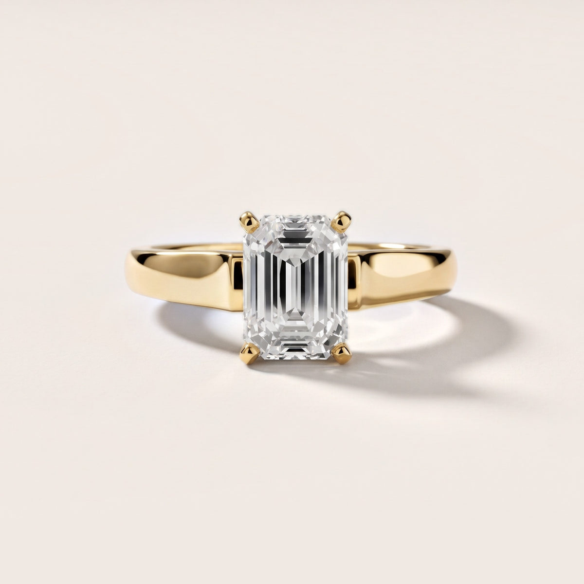Avril Cathedral Emerald Diamond Engagement Ring in Yellow Gold - front.jpg